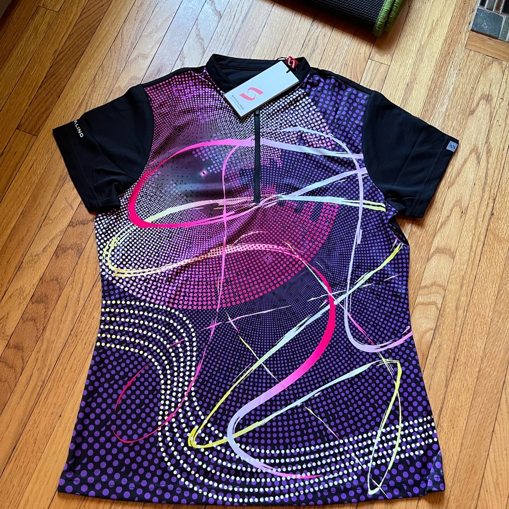 Pearl Izumi Women's Purple Abstract Short-Sleeve Cycling Jersey